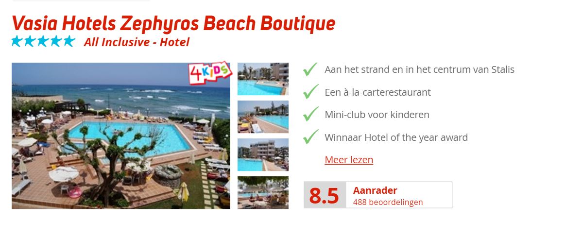 Vasia Hotels Zephyros Beach Boutique kreta
